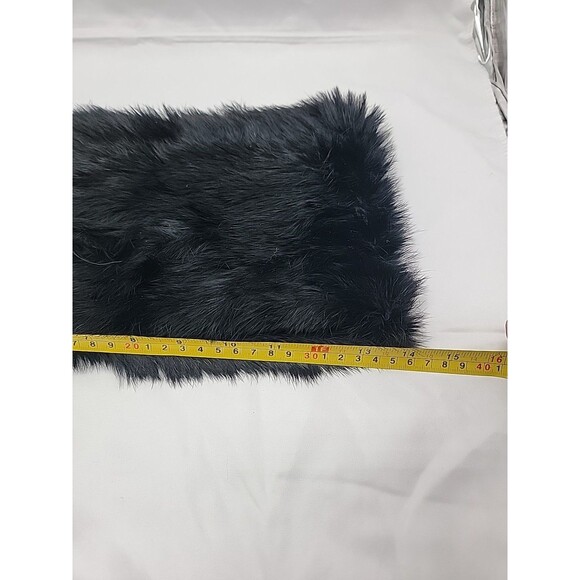 Womens Elegant Black Rabbit Fur Neck Warmer Infinity Scarf One Size - Picture 4 of 6